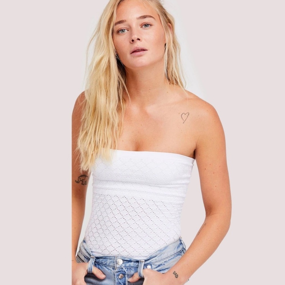 EUC Free People diamond textured seamless strapless top